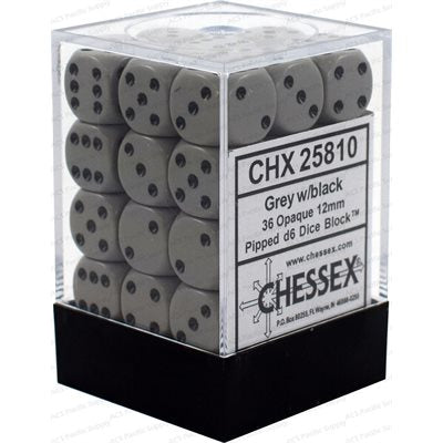 Chessex Dice: Opaque Dark Grey/Black 36D6