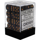 Chessex Dice: Opaque Black/Gold 36D6