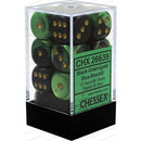 Chessex Dice: Gemini Black-Green/Gold 12D6