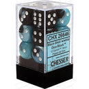 Chessex Dice: Gemini Black-Shell/White 12D6