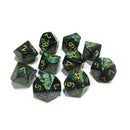 Chessex Dice: Scarab Jade / Gold 10D10
