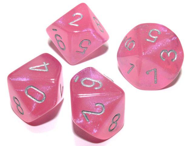 Chessex Dice: Borealis Pink / Silver 10D10