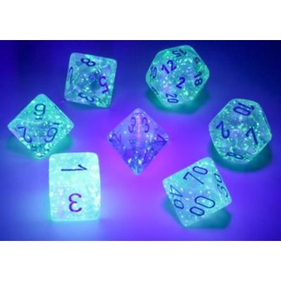 Chessex Dice: Borealis Icicle/Light Blue Polyhedral 7-die Set