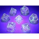 Chessex Dice: Borealis Pink/Silver Polyhedral 7-die Set
