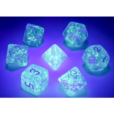 Chessex Dice: Borealis Sky Blue/White Polyhedral 7-die Set