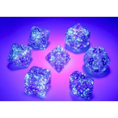 Chessex Dice: Borealis Royal Purple/Gold Polyhedral 7-die Set