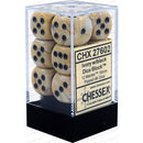Chessex Dice: Marble Ivory/Black 12D6