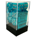 Chessex Dice: Cirrus Aqua/Silver 12D6