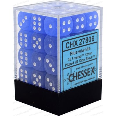 Chessex Dice: Frosted Blue/White 36D6