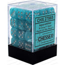Chessex Dice: Cirrus Aqua/Silver 36D6