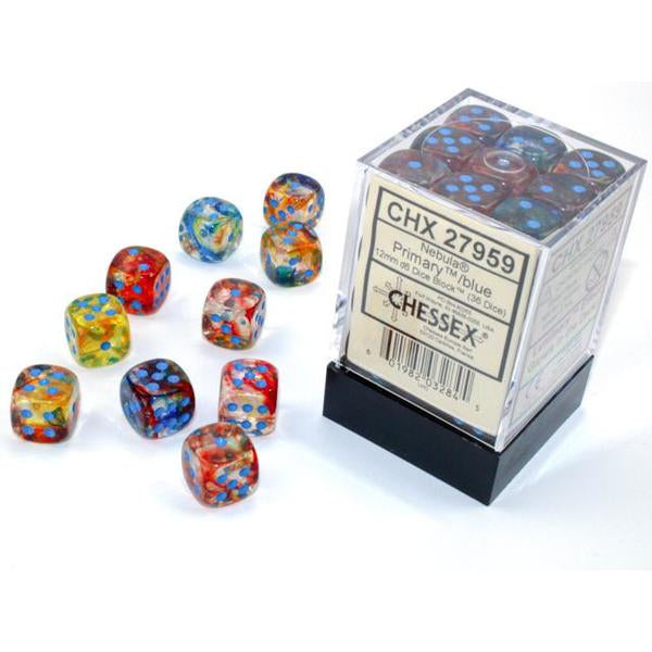 Chessex Dice: Nebula Primary/Blue 36D6