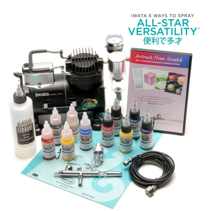 Iwata Intro Airbrush Kit with Eclipse HP-BS & Sprint Jet Compressor