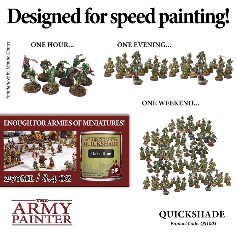 Army Painter: Quickshade - Dark Tone 250ML Dipping Can