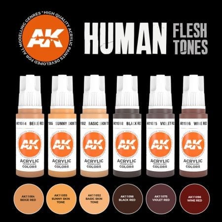 AK11603: Human Flesh Tones Paint Set