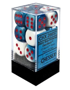 Chessex Gemini Teal-White/Red 12D6