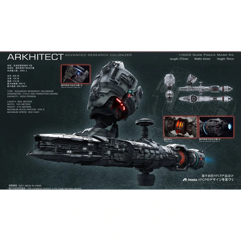 Arkhitect Space ship Advanced Research Colonizer (Iwata Ver.) 1/3000 Model Kit