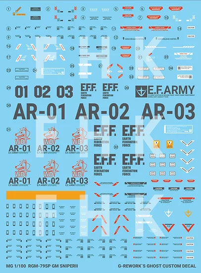 [MG] RGM-79SP GM Sniper II [White Dingo] Decal