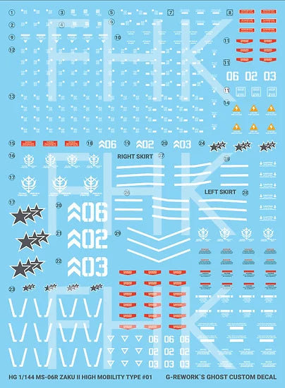 [HG] Origin MS-06R-A1 Zaku II [Black Tri-Star] Decal