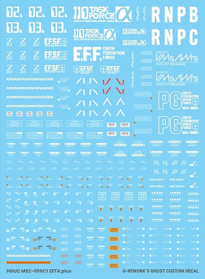 [HG] MSZ-006C1/A1 Zeta Plus Decal