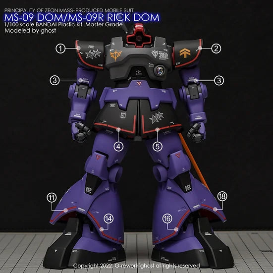 [MG] MS-09RS Rick Dom Char's Custom Ver. Decal