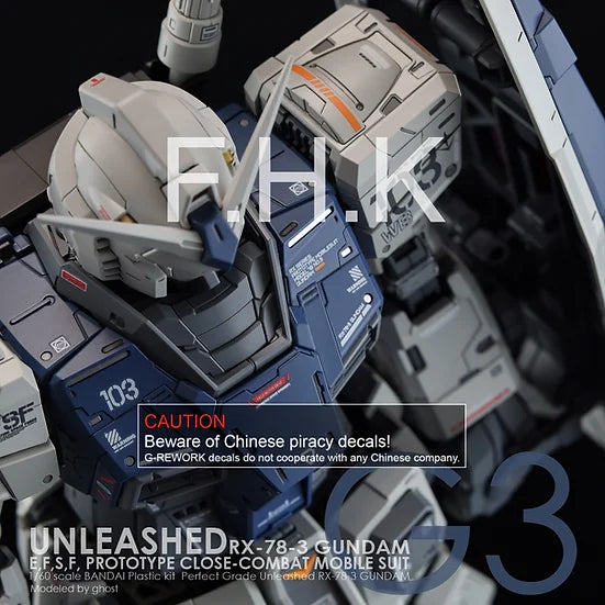 [PG] Unleashed RX-78-03 Gundam G3 Decal