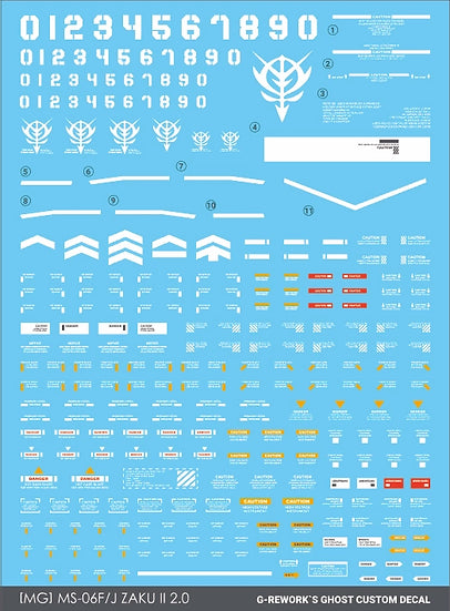 [MG] MS-06F/J Zaku II 2.0 Decal