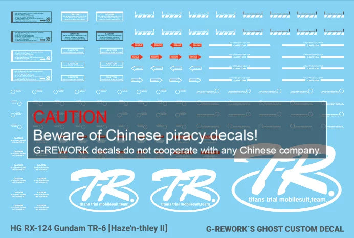 [HG] RX-124 Gundam TR-6 [Haze'n-thley II] Decal