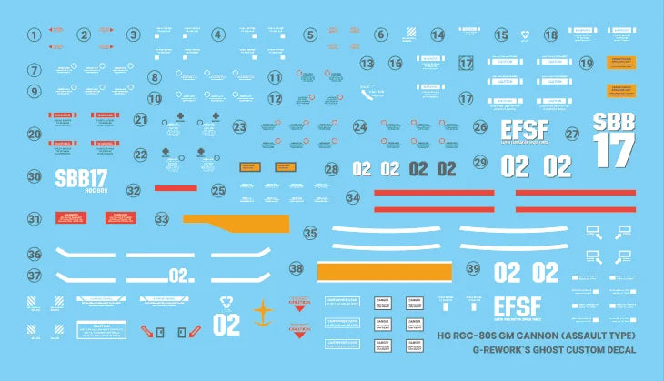 [HG] RGC-80S GM Cannon (Space Assault Type) Decal