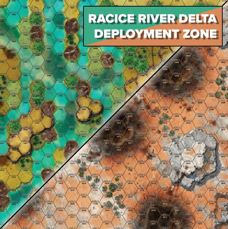 Battletech: Neoprene Battle Mat - Battle of Tukayyid (Racice River Delta / Deployment Zone)