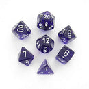 Chessex Dice: Translucent Purple/White Polyhedral 7-die Set