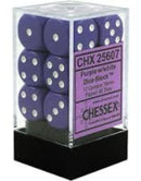 Chessex Dice: Opaque Purple/White 12D6