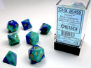 Chessex Dice: Gemini Blue-Teal/Gold Polyhedral 7-die Set