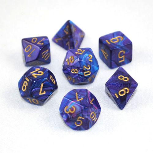 Chessex Dice: Lustrous Purple/Gold Polyhedral 7-die Set
