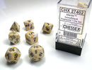 Chessex Dice: Marble Ivory/Black Polyhedral 7-die Set