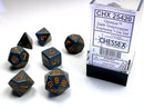 Chessex Dice: Opaque Dark Grey/Copper Polyhedral 7-die Set