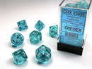 Chessex Dice: Translucent Teal/White Polyhedral 7-die Set