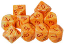Chessex Dice: Festive Sunburst / Red 10D10