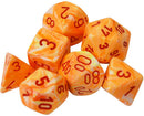 Chessex Dice: Festive Sunburst / Red Polyhedral 7-die Set