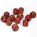 Chessex Dice: Vortex Burgundy/Gold 12D6