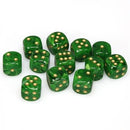 Chessex Dice: Vortex Green/Gold 12D6
