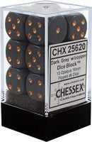 Chessex Dice: Opaque Dark Grey/Copper 12D6