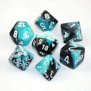 Chessex Dice: Gemini Black-Shell/White Polyhedral 7-die Set