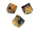 Chessex Dice: Gemini Black-Gold / Silver 10D10