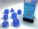 Chessex Dice: Frosted Blue/White Polyhedral 7-die Set