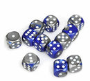 Chessex Dice: Gemini Blue-Steel/White 36D6