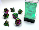 Chessex Dice: Gemini Green-Purple/Gold Polyhedral 7-die Set